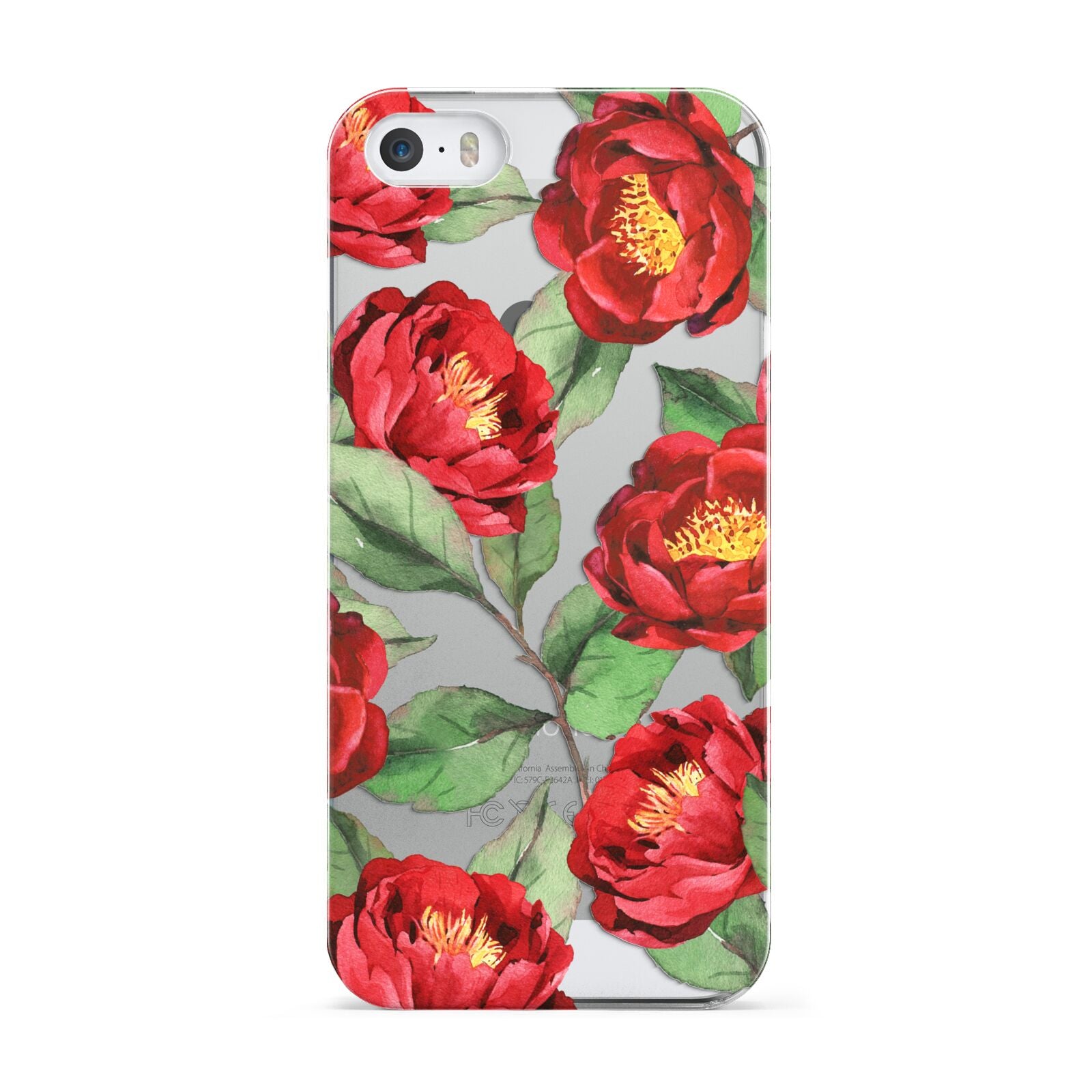 Red Watercolour Flowers Apple iPhone 5 Case