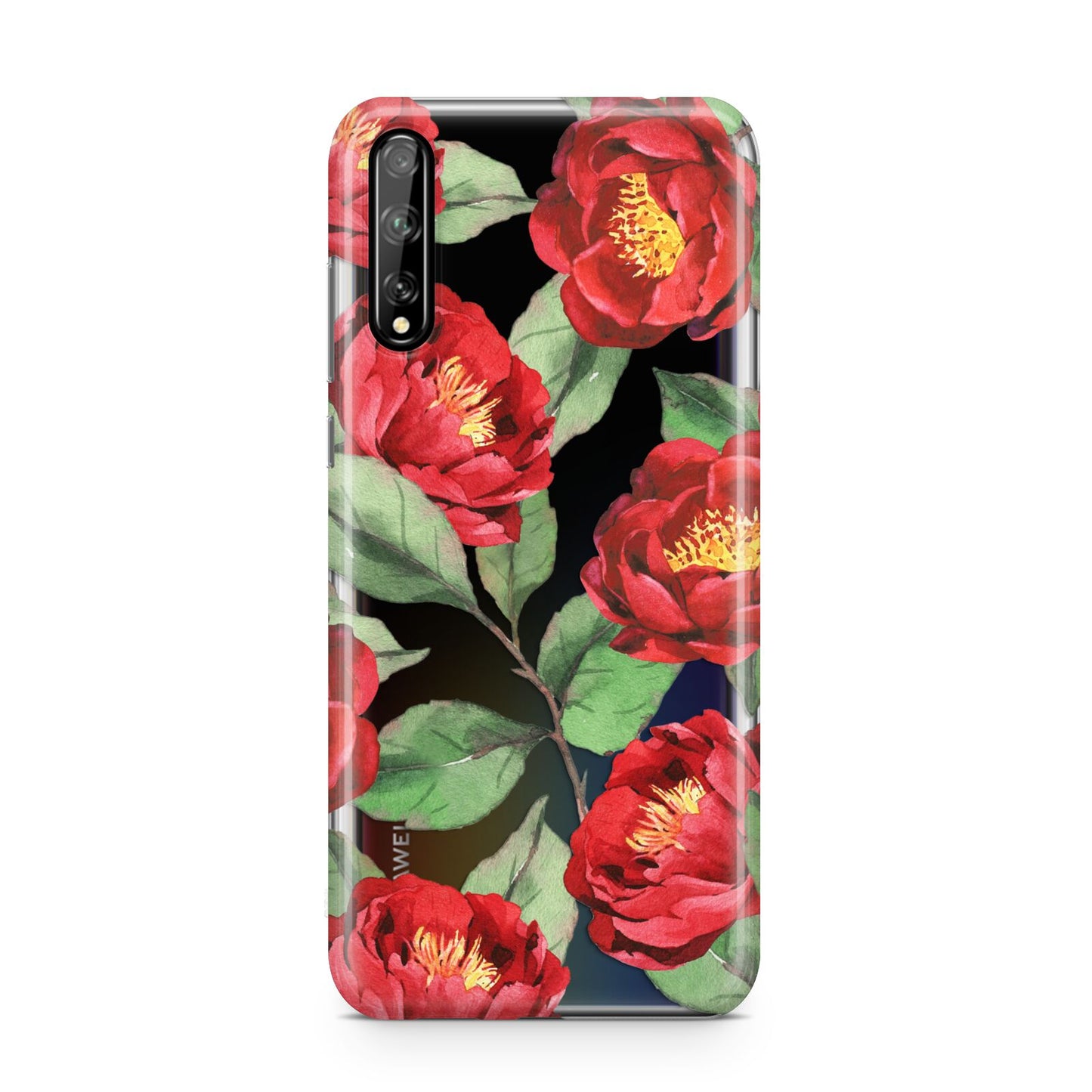 Red Watercolour Flowers Huawei Enjoy 10s Phone Case