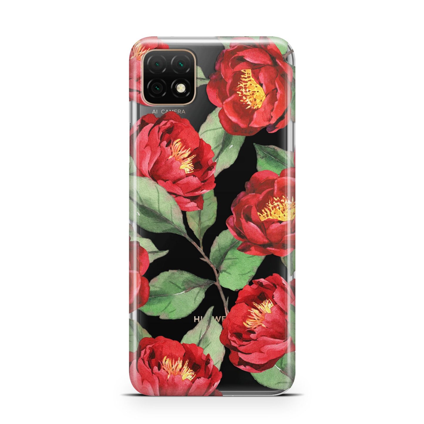 Red Watercolour Flowers Huawei Enjoy 20 Phone Case