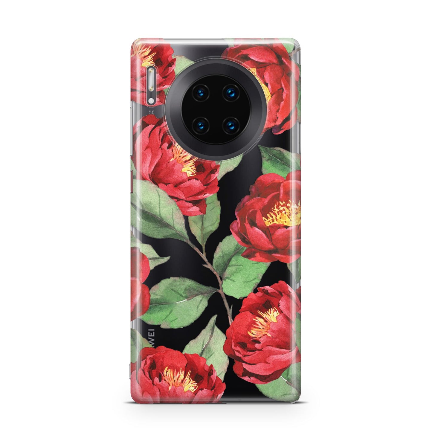 Red Watercolour Flowers Huawei Mate 30 Pro Phone Case