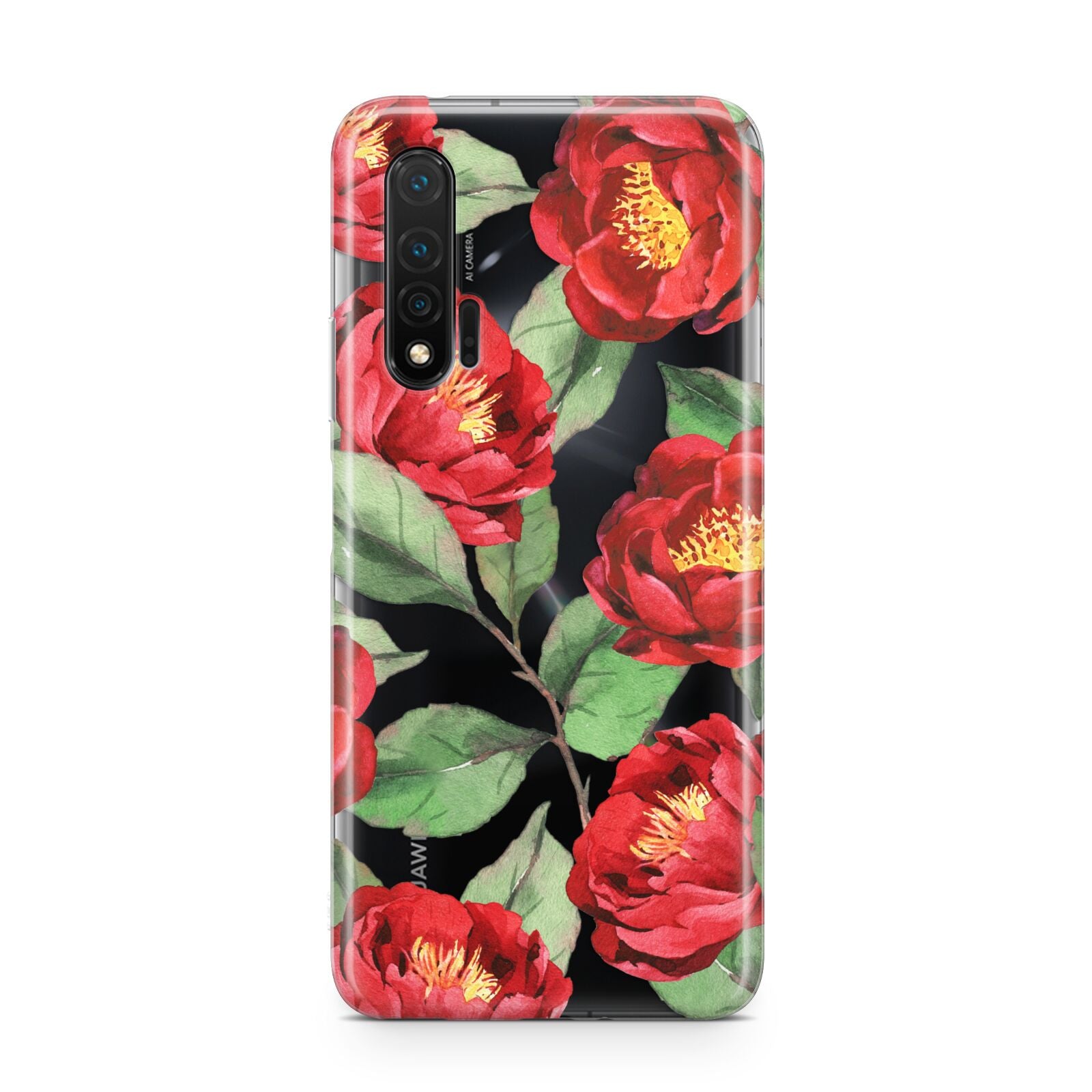 Red Watercolour Flowers Huawei Nova 6 Phone Case