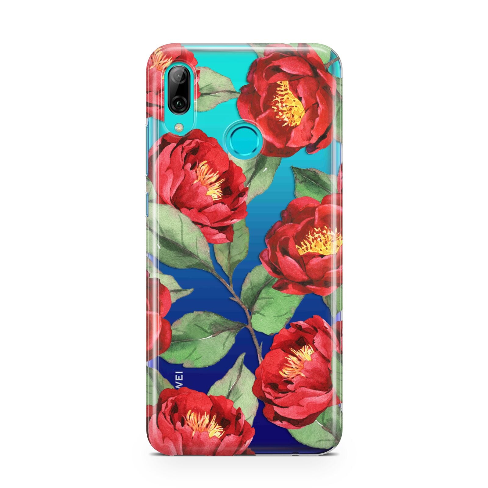 Red Watercolour Flowers Huawei P Smart 2019 Case