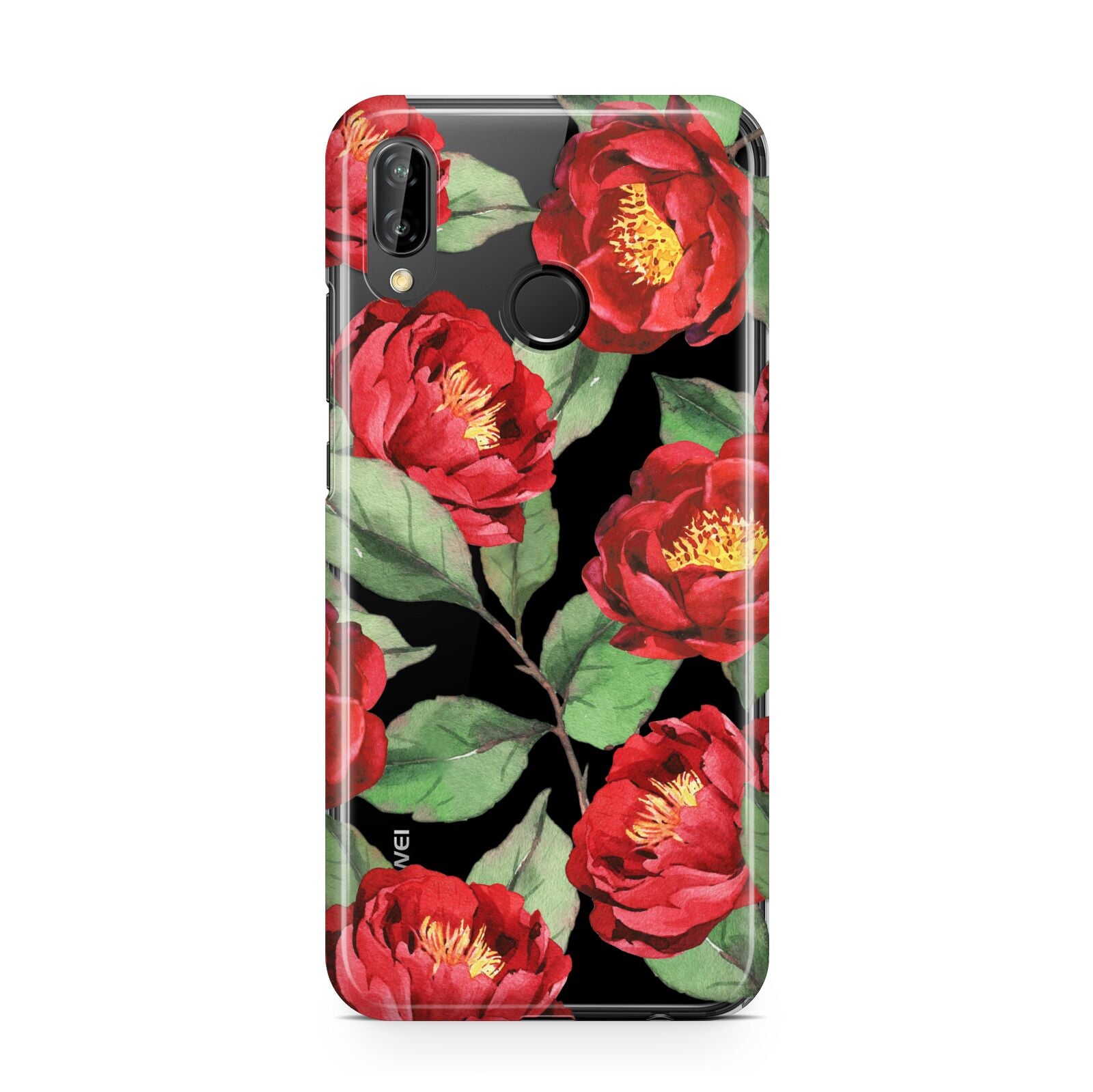 Red Watercolour Flowers Huawei P20 Lite Phone Case