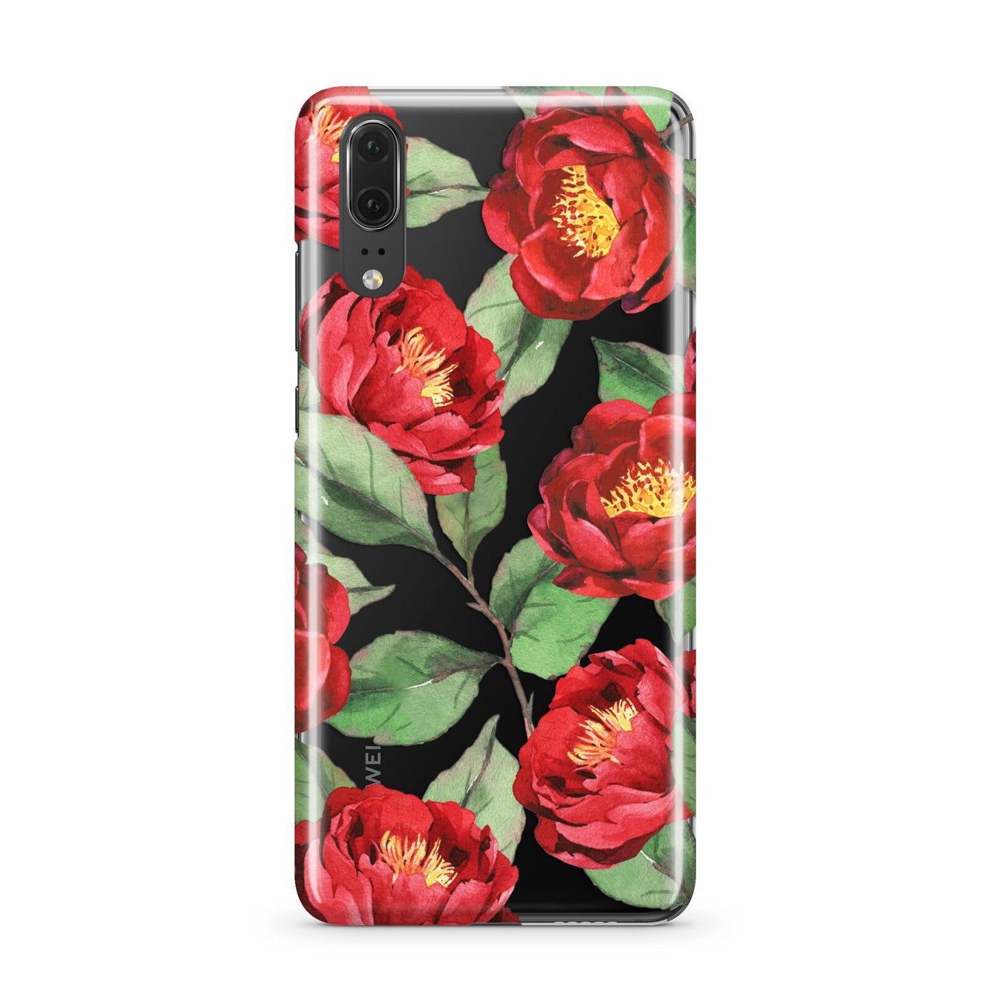 Red Watercolour Flowers Huawei P20 Phone Case