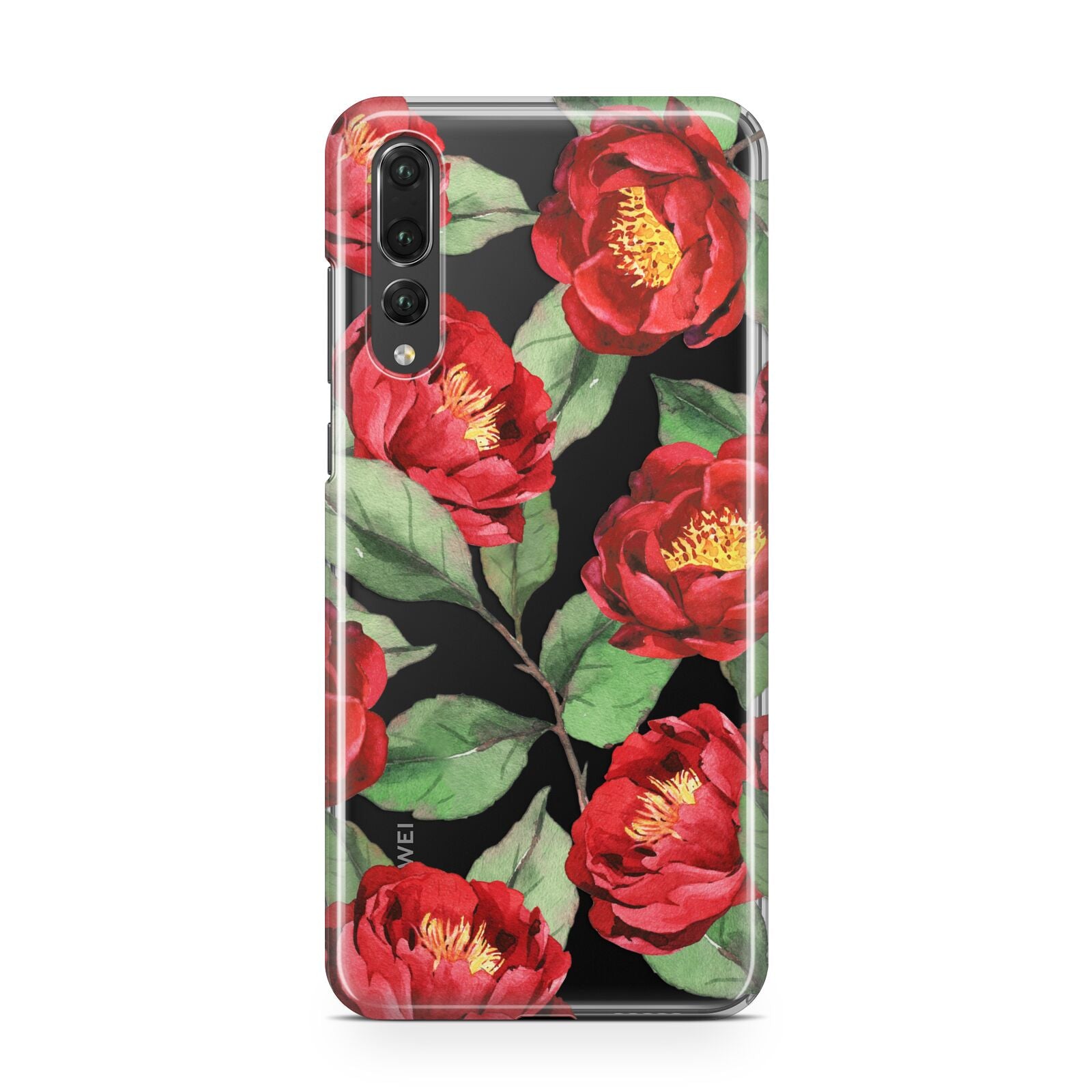 Red Watercolour Flowers Huawei P20 Pro Phone Case