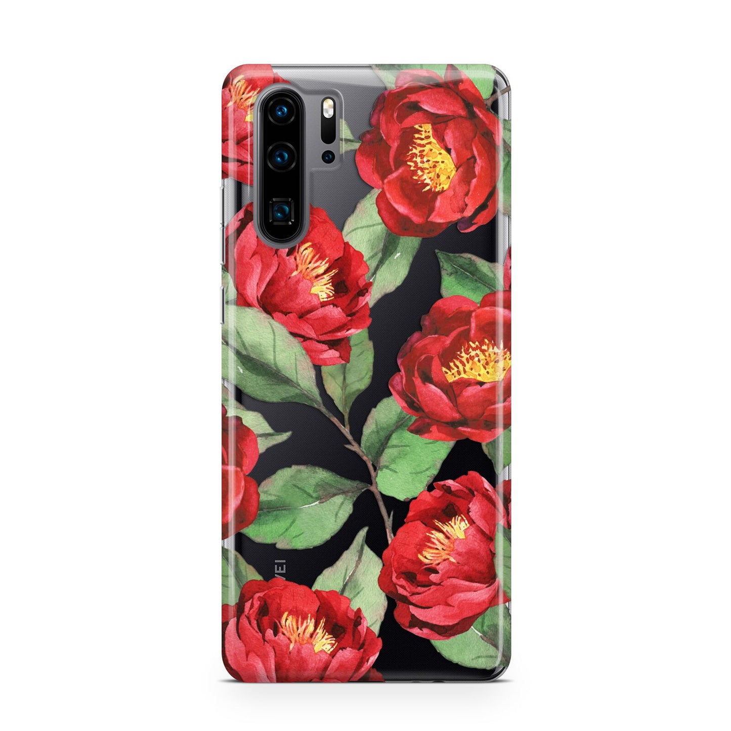 Red Watercolour Flowers Huawei P30 Pro Phone Case