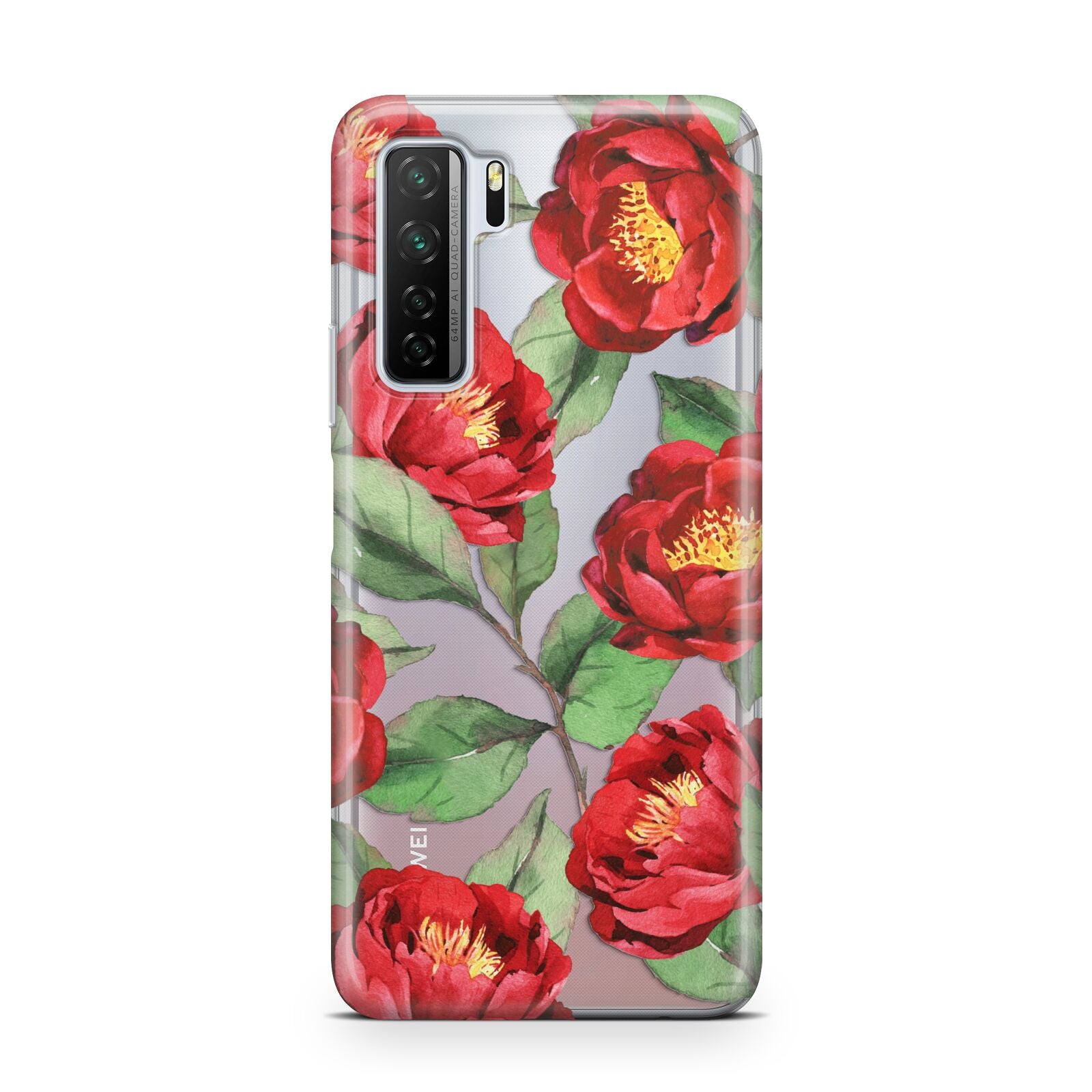 Red Watercolour Flowers Huawei P40 Lite 5G Phone Case