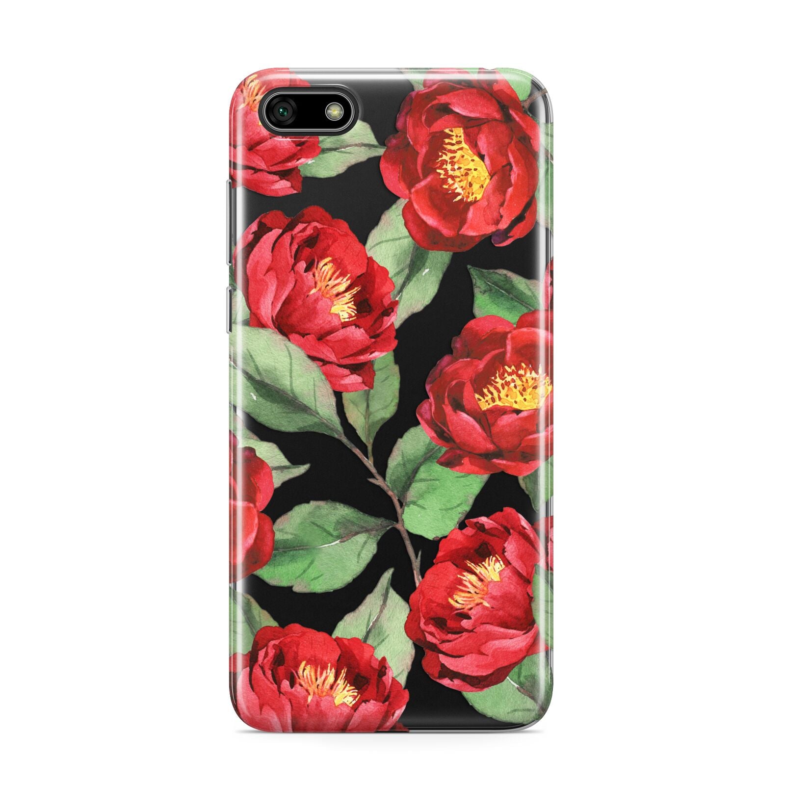 Red Watercolour Flowers Huawei Y5 Prime 2018 Phone Case