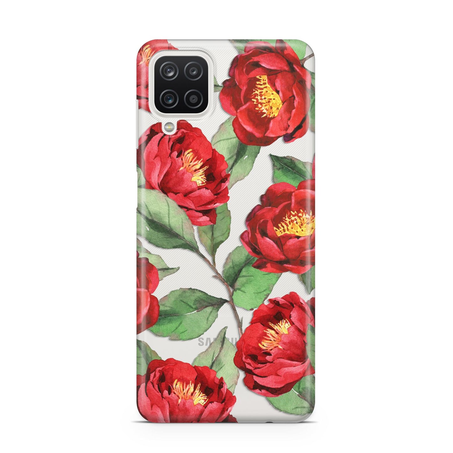 Red Watercolour Flowers Samsung A12 Case