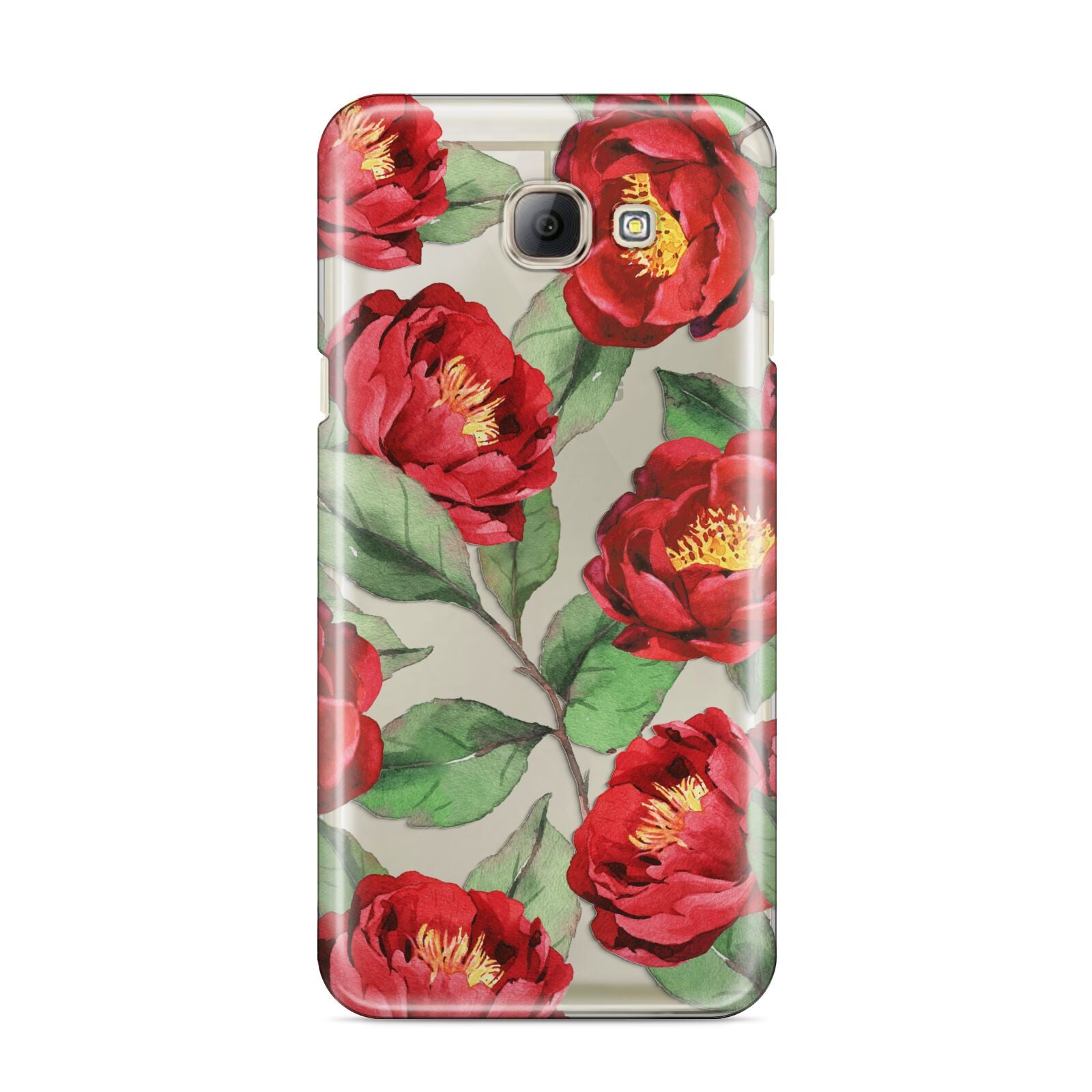 Red Watercolour Flowers Samsung Galaxy A8 2016 Case