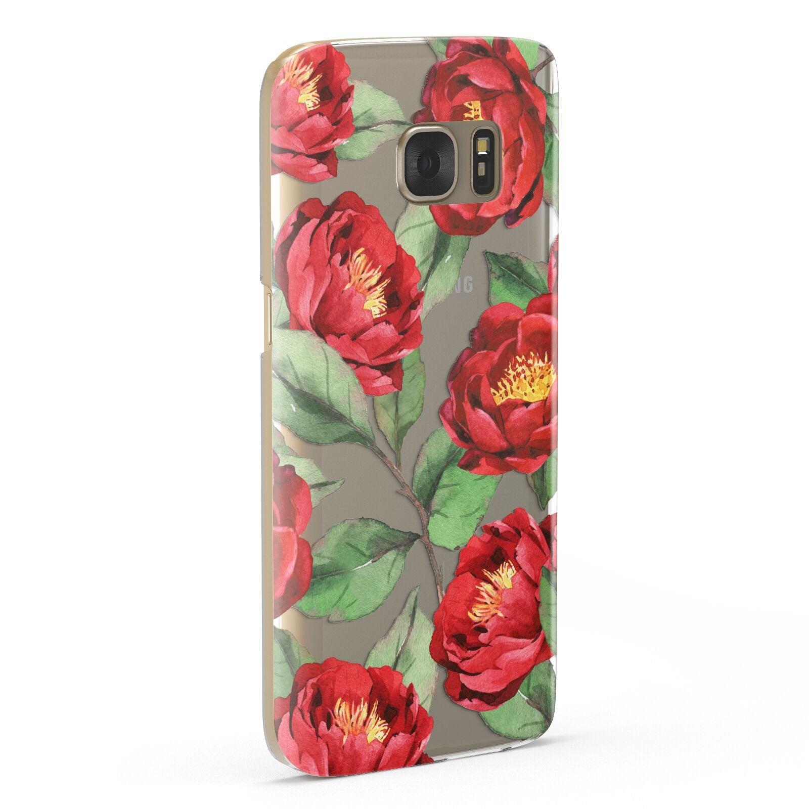 Red Watercolour Flowers Samsung Galaxy Case Fourty Five Degrees