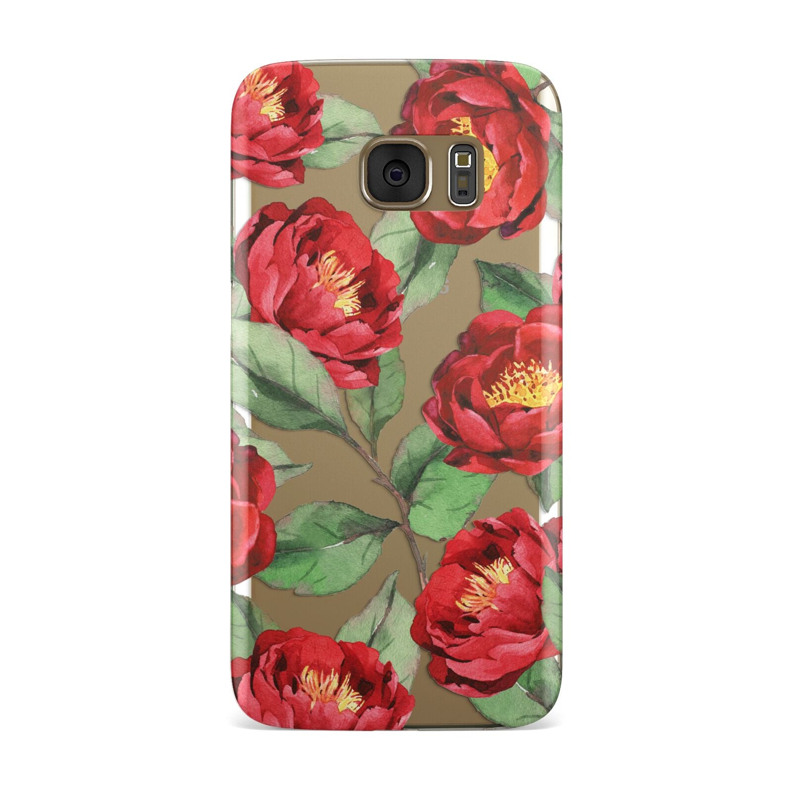 Red Watercolour Flowers Samsung Galaxy Case