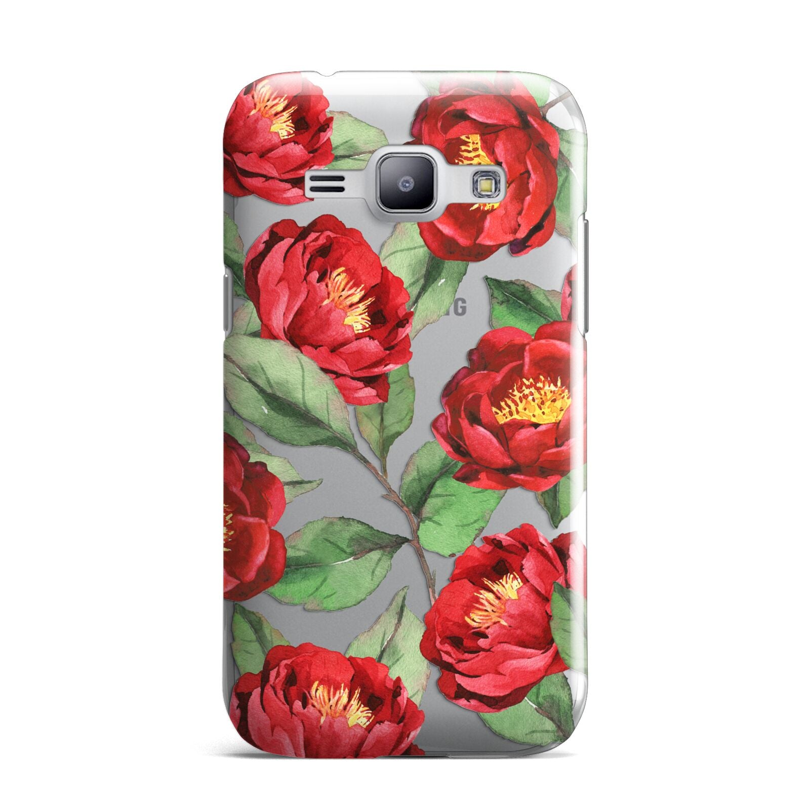 Red Watercolour Flowers Samsung Galaxy J1 2015 Case