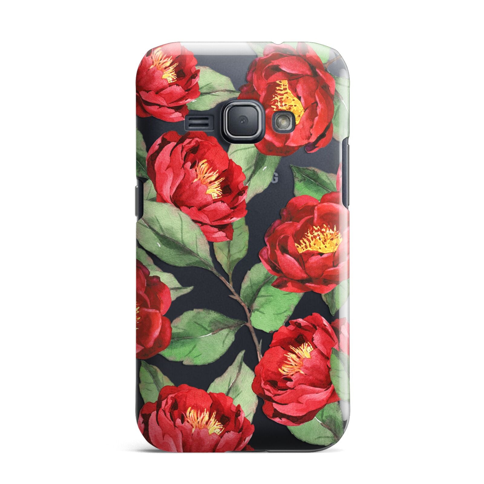 Red Watercolour Flowers Samsung Galaxy J1 2016 Case