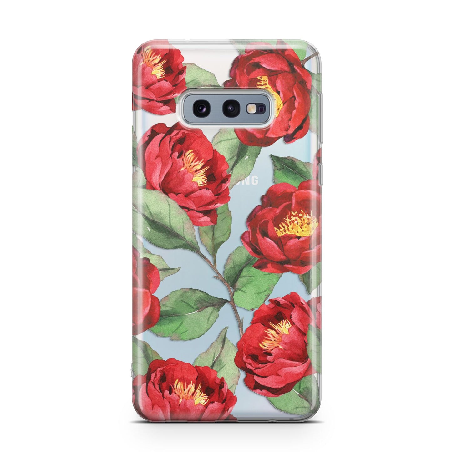 Red Watercolour Flowers Samsung Galaxy S10E Case