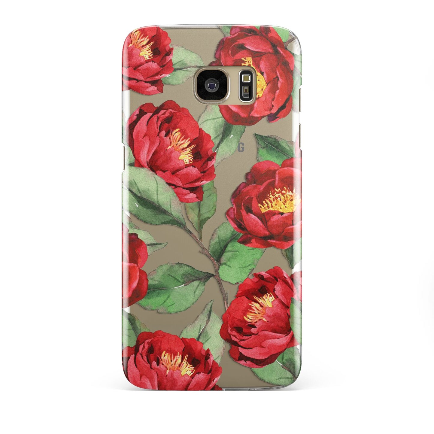 Red Watercolour Flowers Samsung Galaxy S7 Edge Case