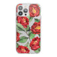 Red Watercolour Flowers iPhone 13 Pro Max TPU Impact Case with White Edges