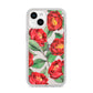 Red Watercolour Flowers iPhone 14 Clear Tough Case Starlight