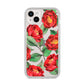 Red Watercolour Flowers iPhone 14 Plus Clear Tough Case Starlight