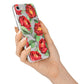 Red Watercolour Flowers iPhone 7 Bumper Case on Silver iPhone Alternative Image