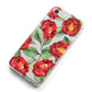 Red Watercolour Flowers iPhone 8 Bumper Case on Silver iPhone Alternative Image