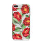 Red Watercolour Flowers iPhone 8 Plus Bumper Case on Silver iPhone