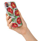 Red Watercolour Flowers iPhone X Bumper Case on Silver iPhone Alternative Image 2