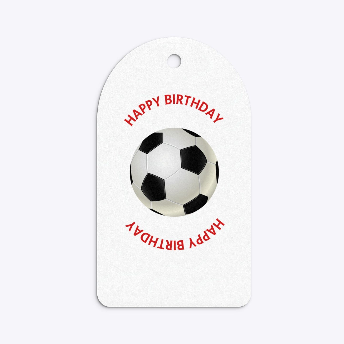 Red White Striped Personalised Football Shirt Arched Rectangle Gift Tag Back