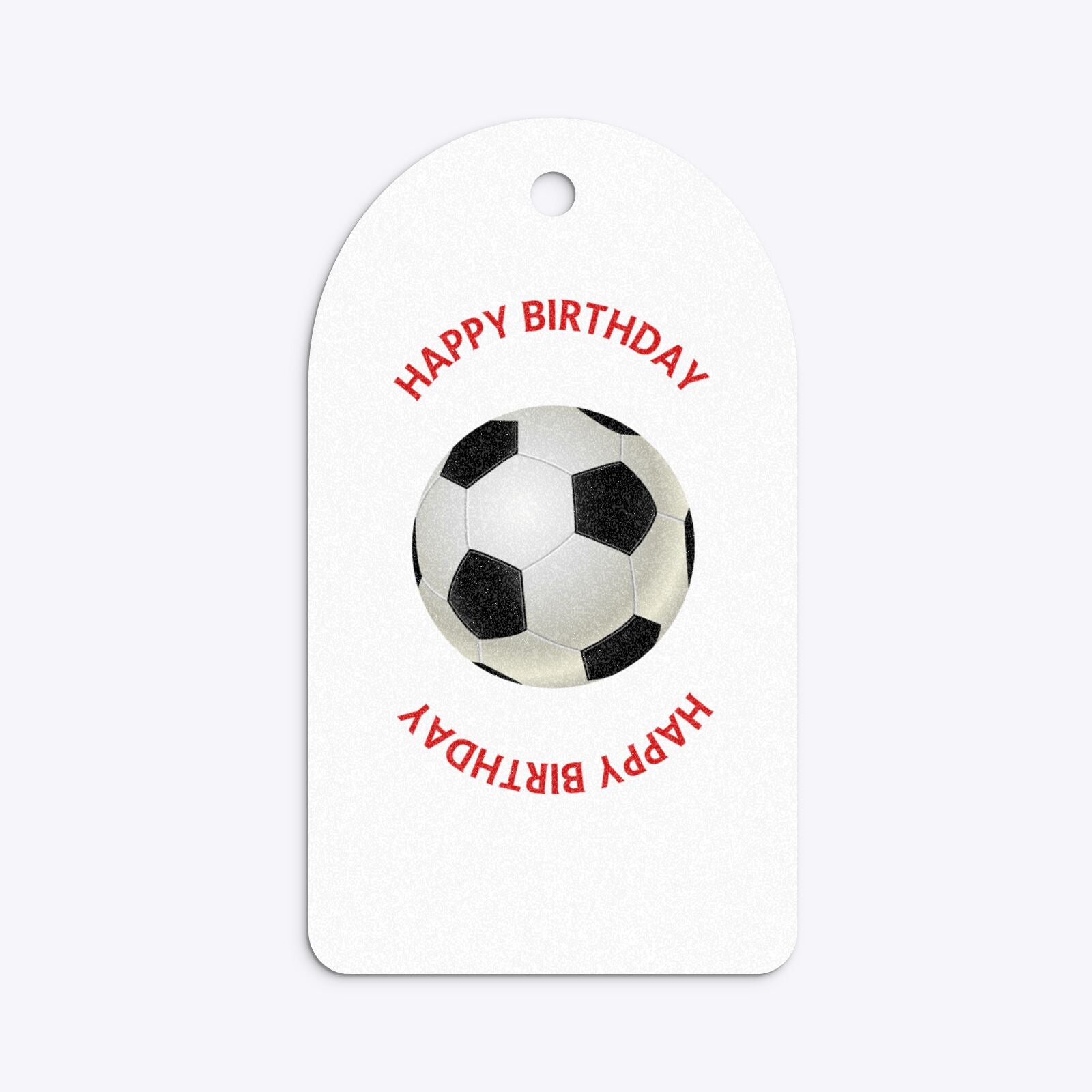 Red White Striped Personalised Football Shirt Arched Rectangle Glitter Gift Tag Back