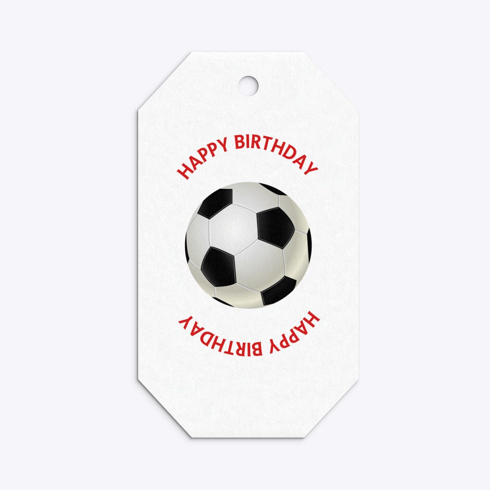 Red White Striped Personalised Football Shirt Gem Gift Tag Back