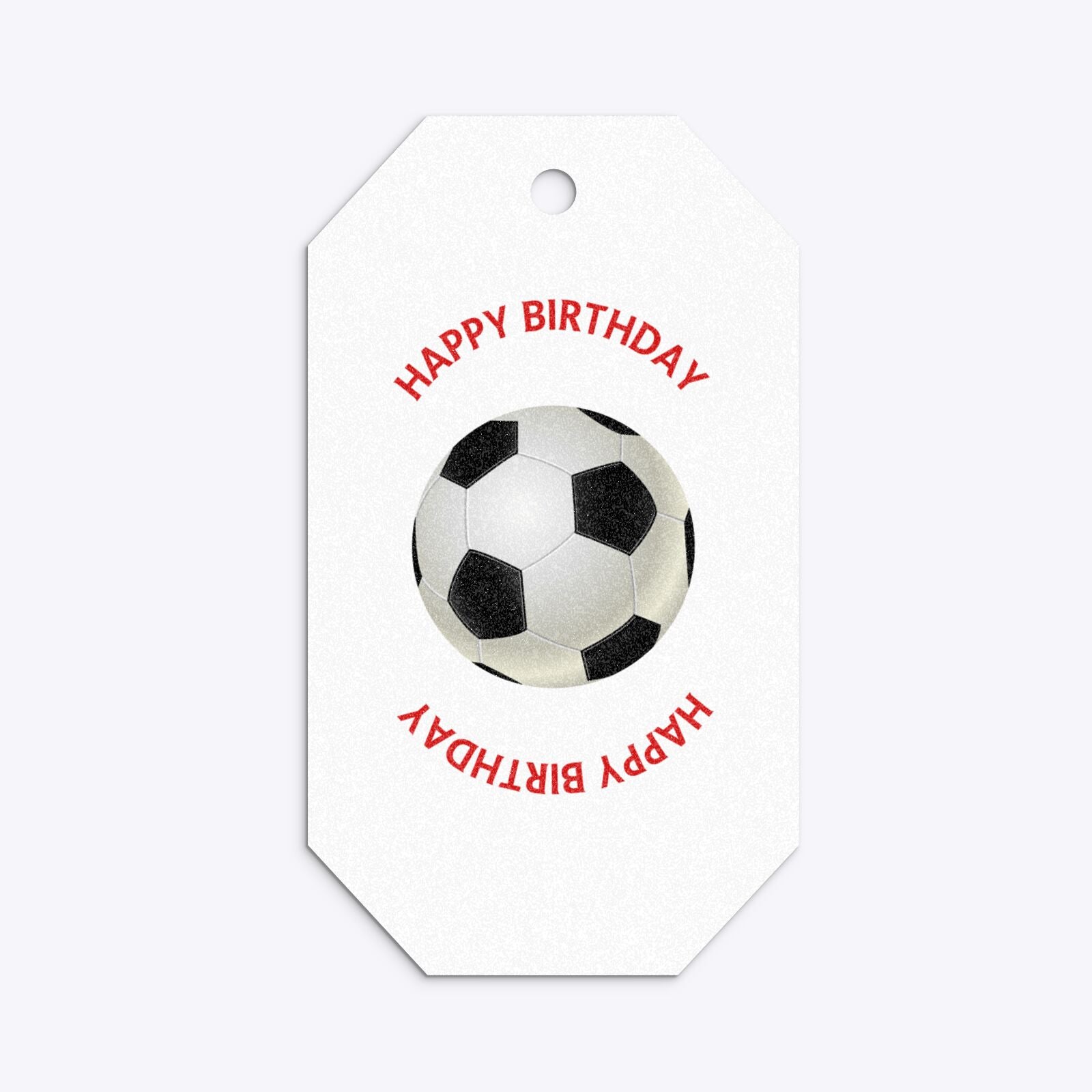 Red White Striped Personalised Football Shirt Gem Glitter Gift Tag Back