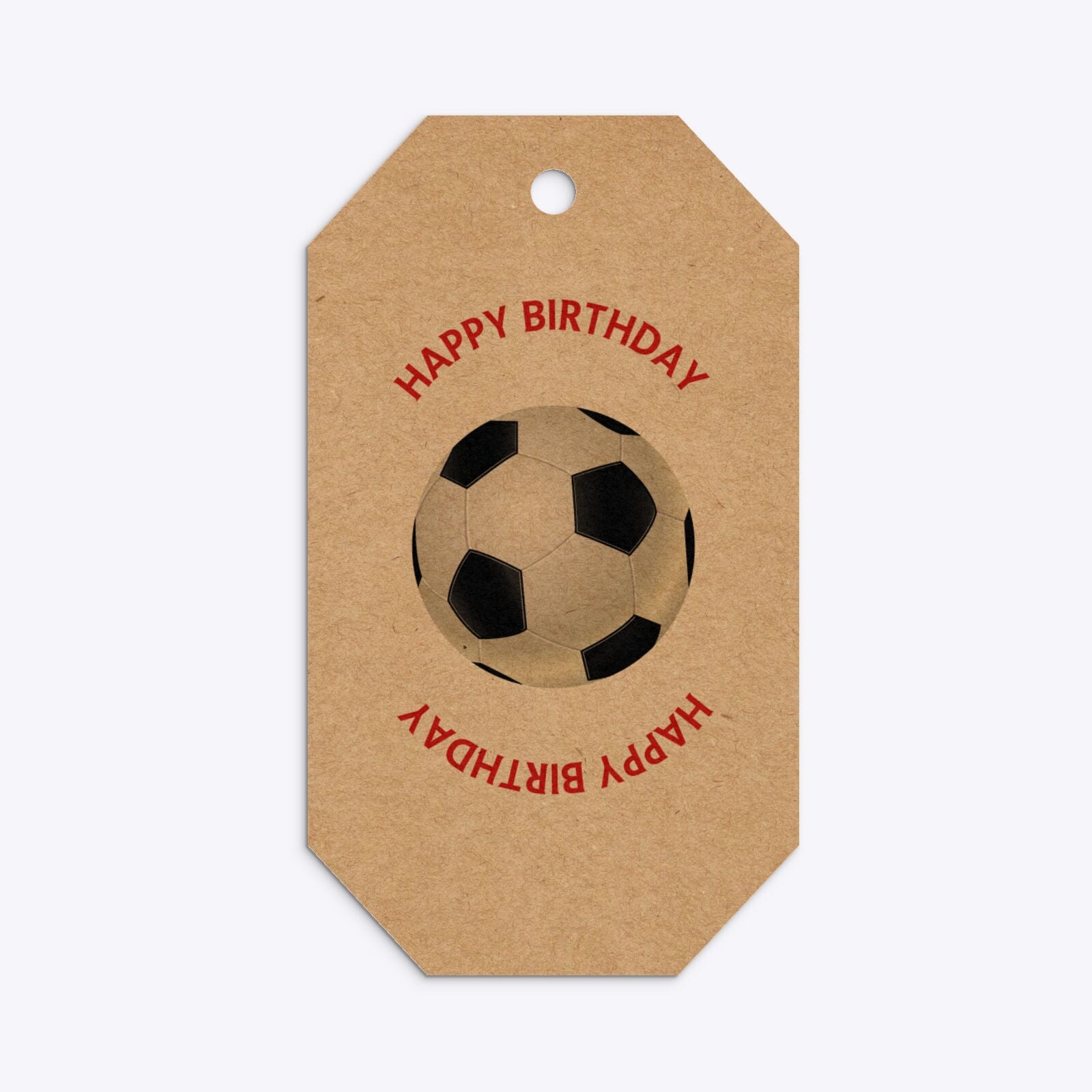 Red White Striped Personalised Football Shirt Gem Kraft Gift Tag Back