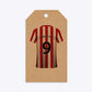 Red White Striped Personalised Football Shirt Gift Tag Kraft