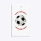 Red White Striped Personalised Football Shirt Rectangle Gift Tag Back