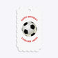 Red White Striped Personalised Football Shirt Scalloped Gift Tag Back