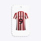 Red White Striped Personalised Football Shirt Small Scalloped Glitter Gift Tag