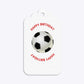 Red White Striped Personalised Football Shirt Three Tier Rectangle Gift Tag Back