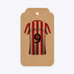 Red White Striped Personalised Football Shirt Two Tier Kraft Rectangle Gift Tag