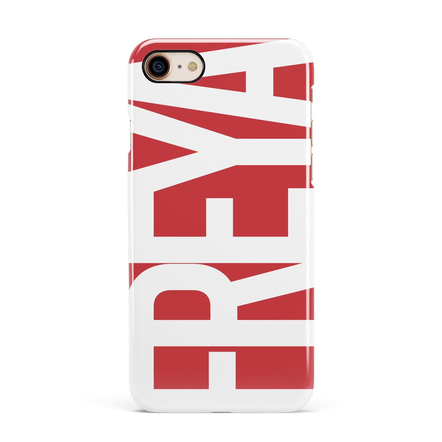 Red and White Chunky Name Apple iPhone 7 8 3D Snap Case