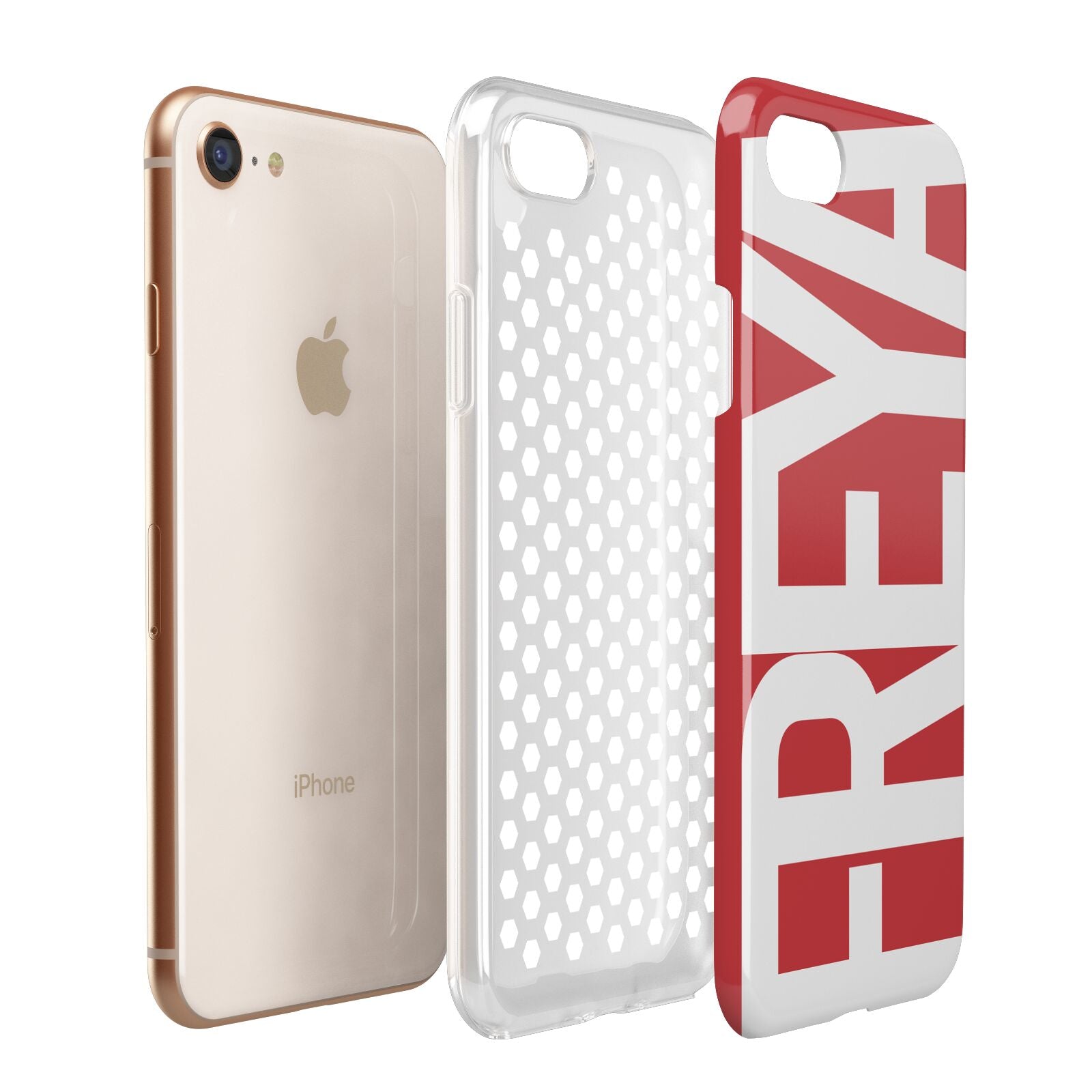 Red and White Chunky Name Apple iPhone 7 8 3D Tough Case Expanded View