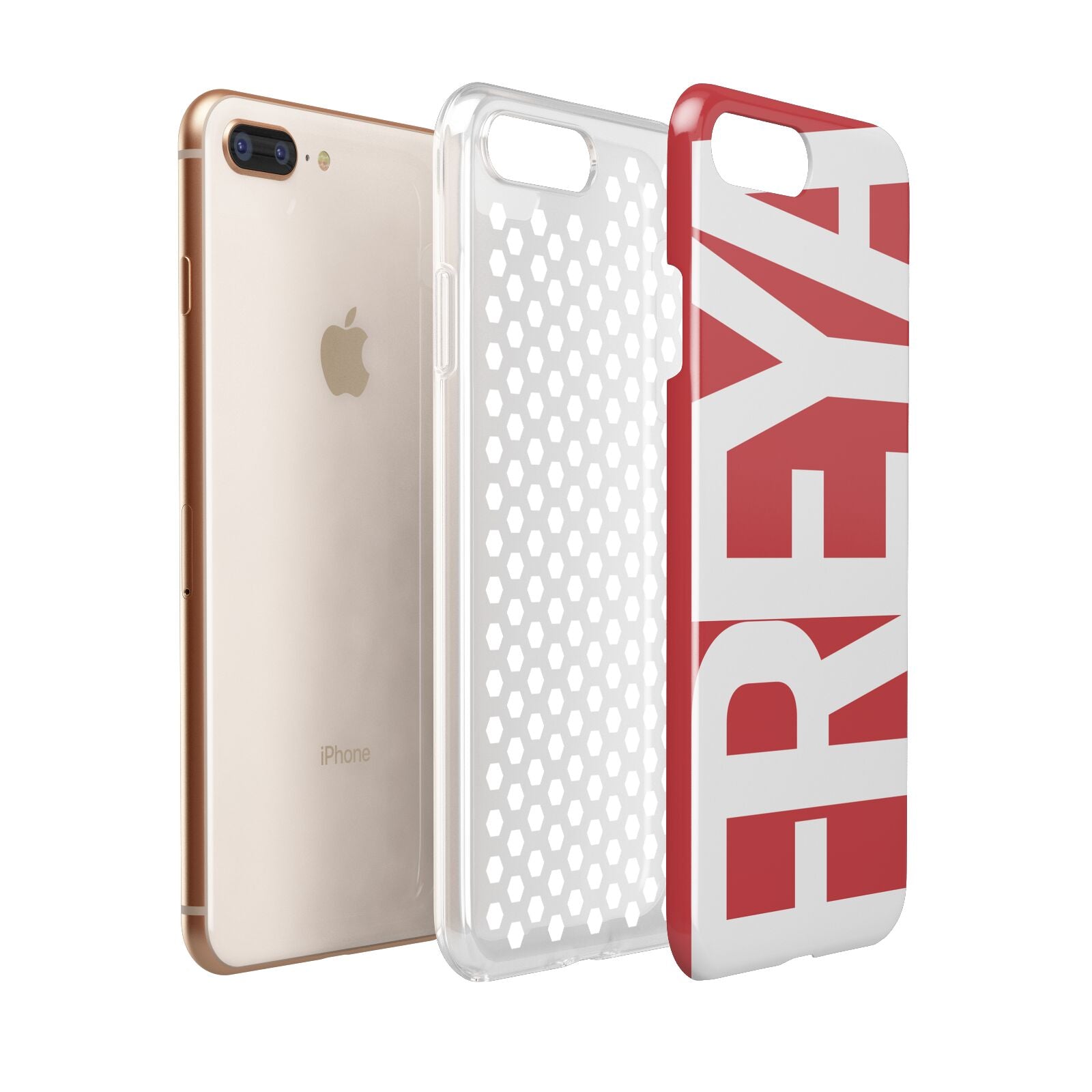 Red and White Chunky Name Apple iPhone 7 8 Plus 3D Tough Case Expanded View