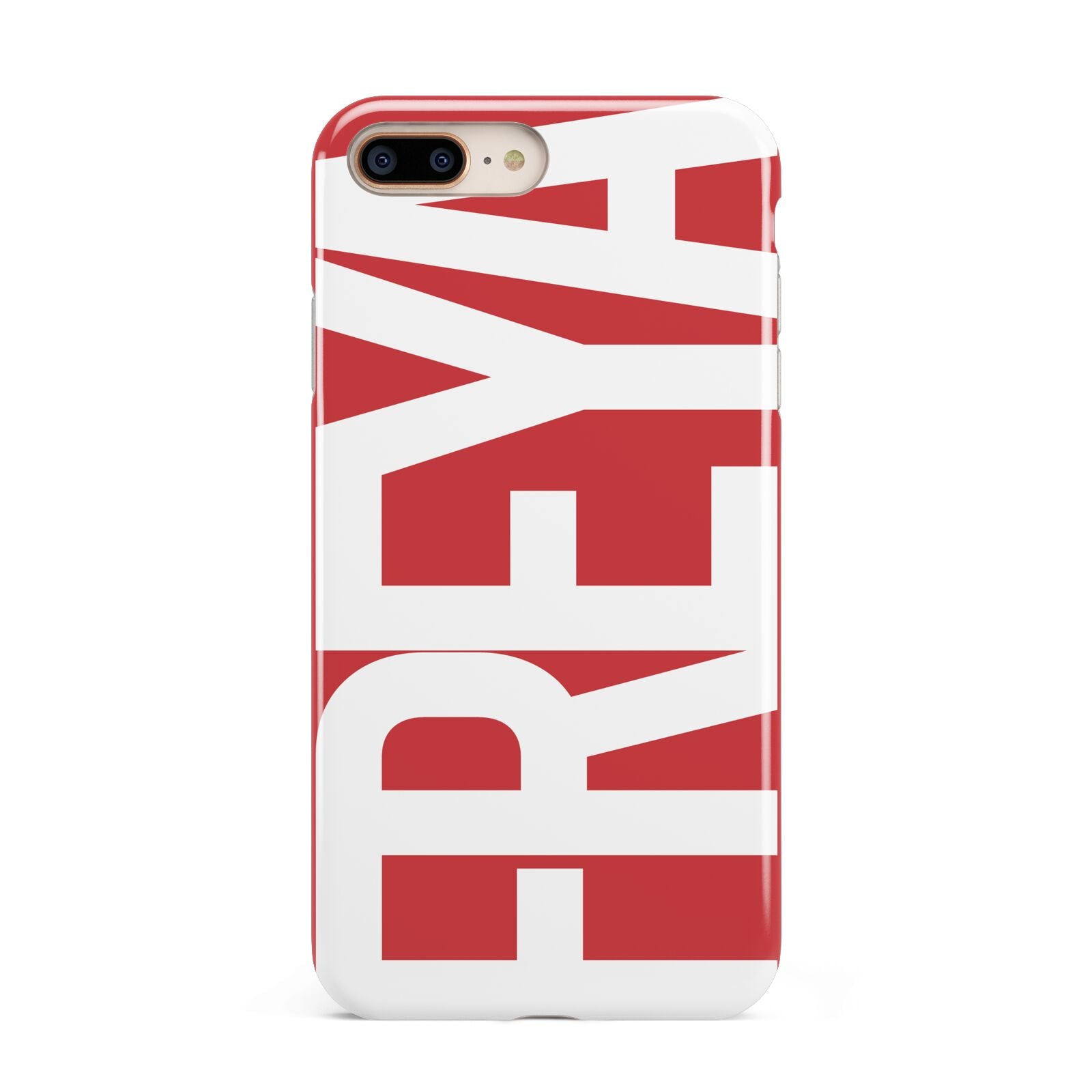 Red and White Chunky Name Apple iPhone 7 8 Plus 3D Tough Case