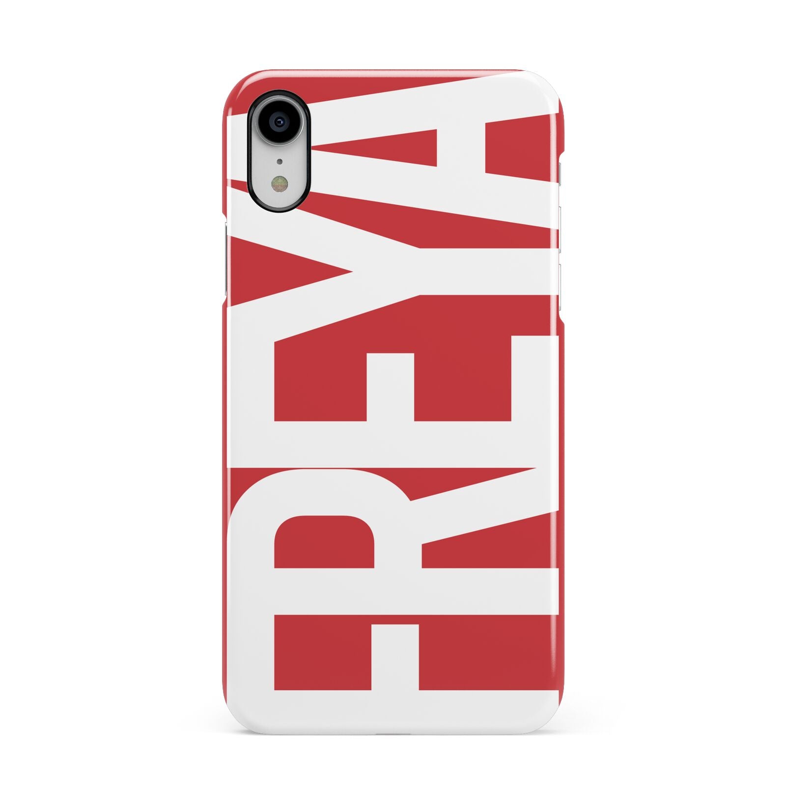 Red and White Chunky Name Apple iPhone XR White 3D Snap Case