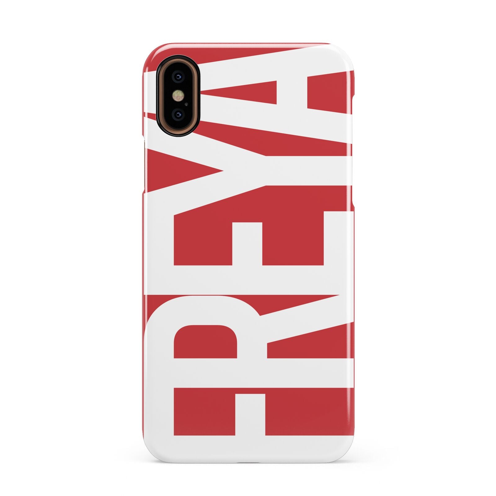 Red and White Chunky Name Apple iPhone XS 3D Snap Case