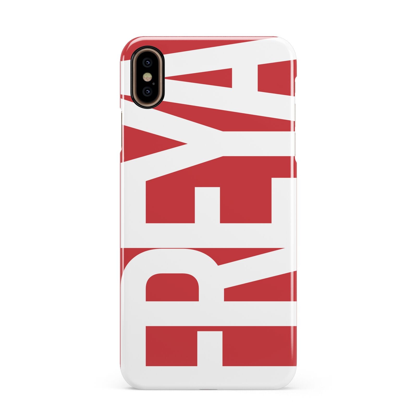 Red and White Chunky Name Apple iPhone Xs Max 3D Snap Case