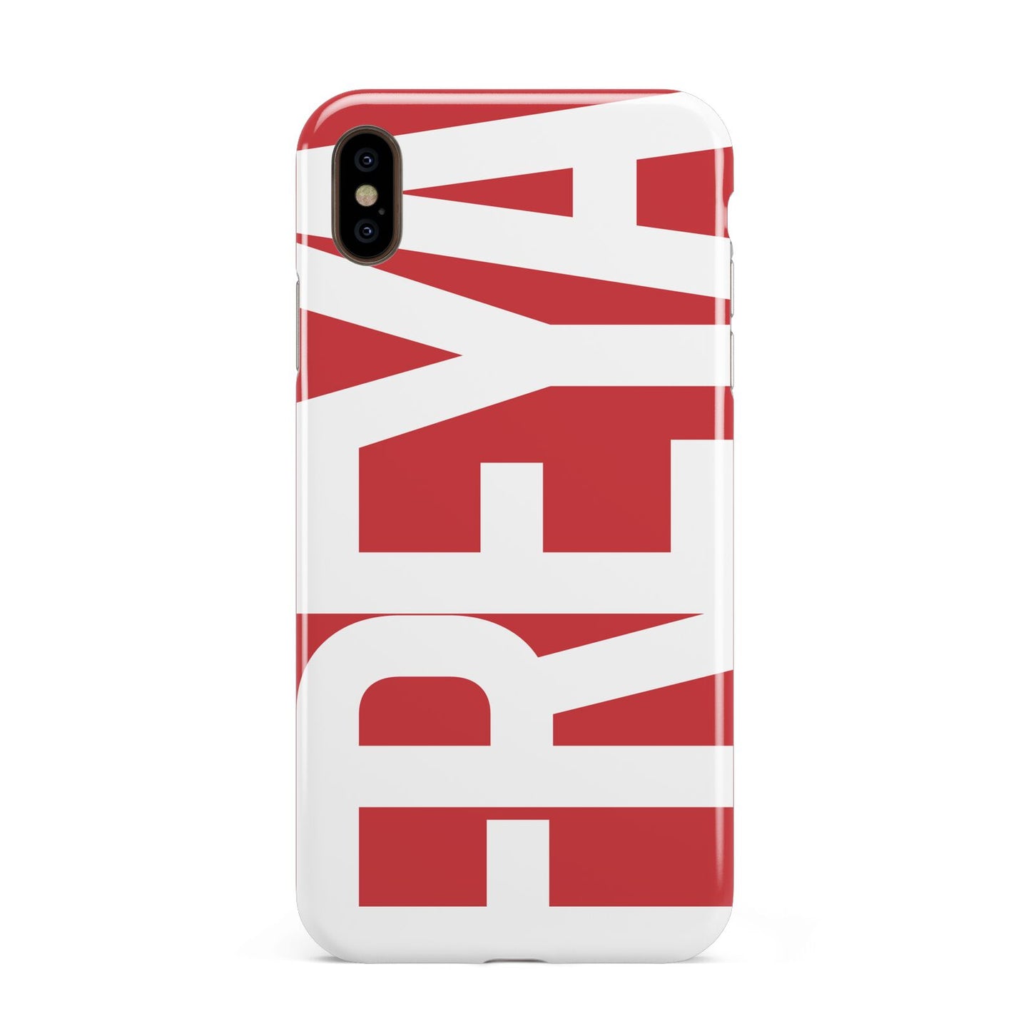 Red and White Chunky Name Apple iPhone Xs Max 3D Tough Case