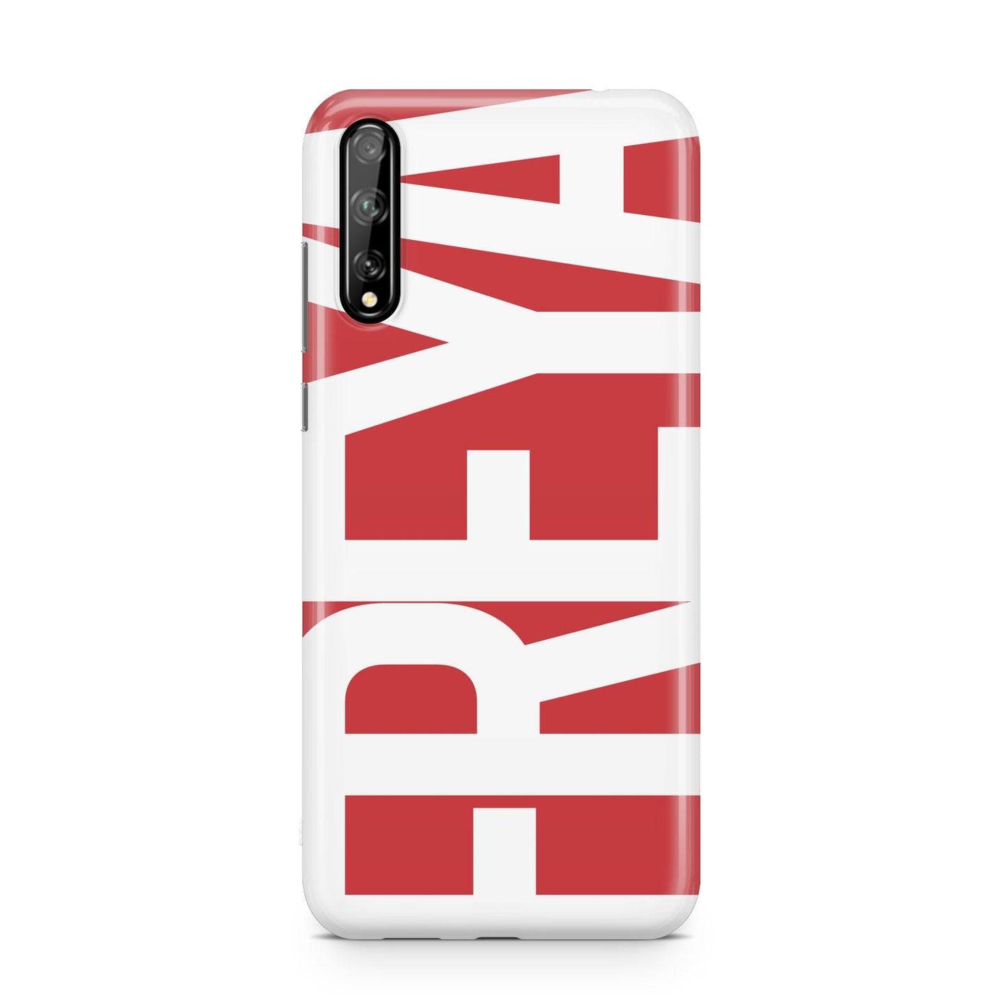 Red and White Chunky Name Huawei Enjoy 10s Phone Case