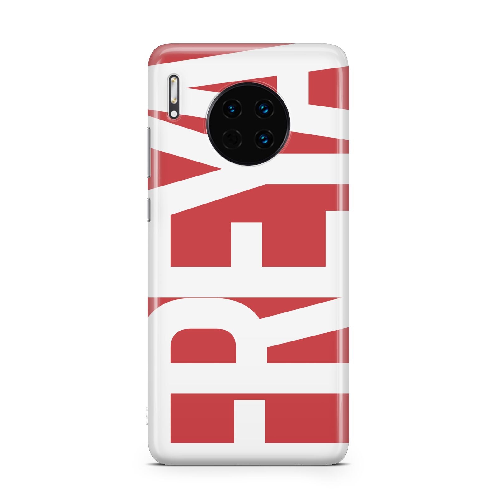 Red and White Chunky Name Huawei Mate 30