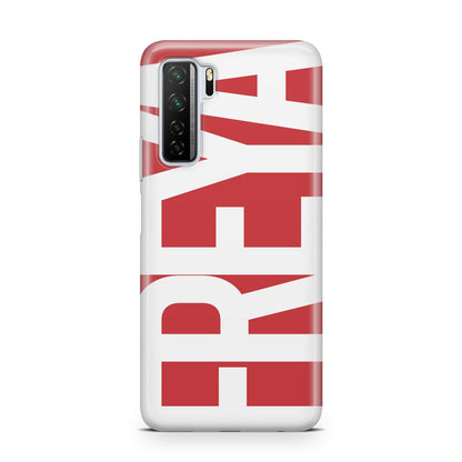 Red and White Chunky Name Huawei P40 Lite 5G Phone Case