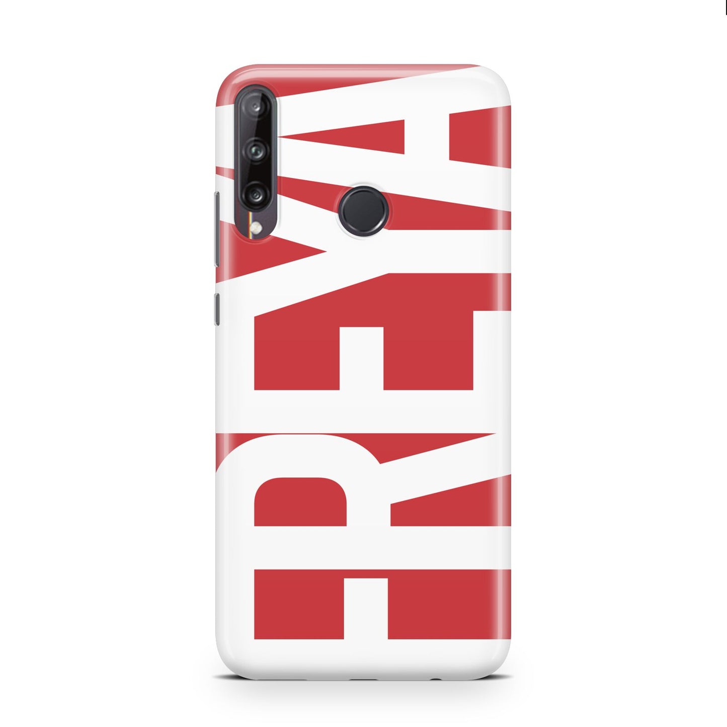 Red and White Chunky Name Huawei P40 Lite E Phone Case